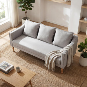 Farmhouse Loveseat Sofa – 63" Linen Grey