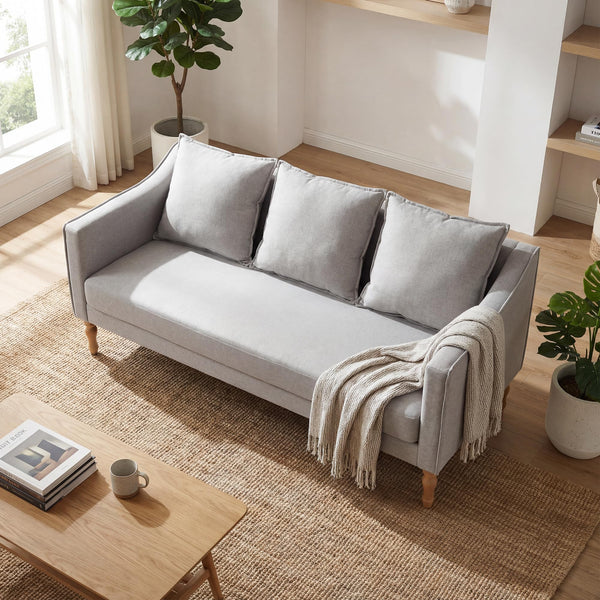 Farmhouse Loveseat Sofa – 63" Linen Grey