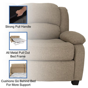 80" RV Sleeper Sofa Loveseat with Memory Foam Mattress