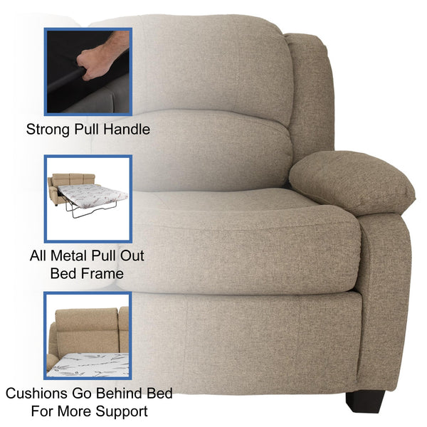 80" RV Sleeper Sofa Loveseat with Memory Foam Mattress