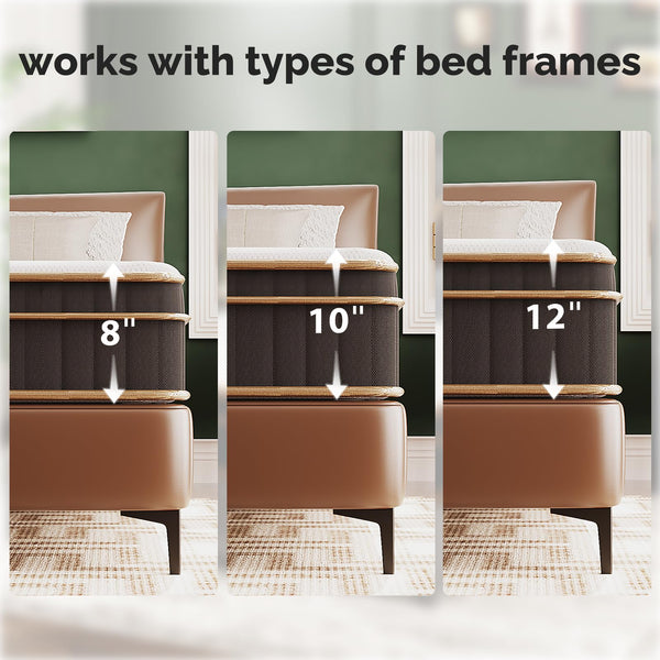 Hybrid Memory Foam Mattress with Pocket Coils – Medium Firm, Fiberglass-Free