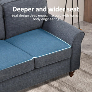 Modern Linen Loveseat Sofa – 2-Seat Upholstered Couch