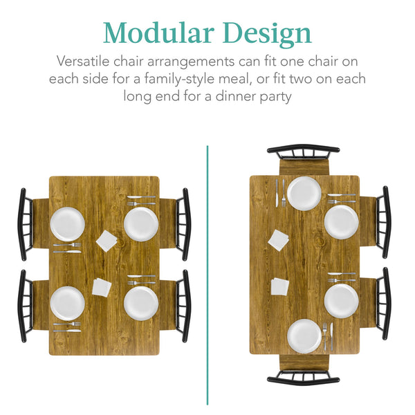 5-Piece Modern Dining Table Set with 4 Chairs