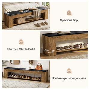 71-Inch Extra Long Entryway Bench with Shoe Storage