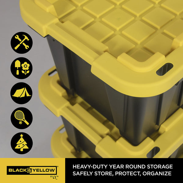 Heavy Duty Stackable Storage Bins with Lids – 5 & 12 Gallon