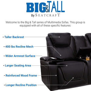 Big & Tall Home Theater Seating with Power Recline
