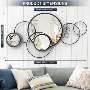 Black Round 3D Wall Mirror