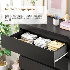 5-Drawer Dresser with Storage – Black