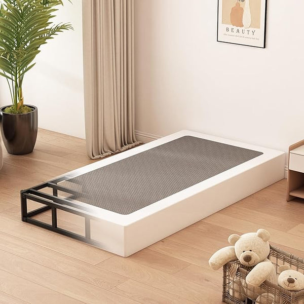 Box Spring with Fabric Cover – 8" High Profile Metal Mattress Foundation
