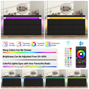 9 Drawer Dresser with LED Light