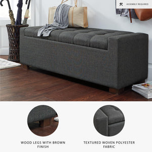 Tufted Storage Bench with Hinged Lid