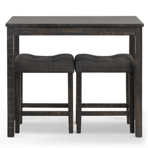 3-Piece Counter Height Dining Set with Upholstered Stools