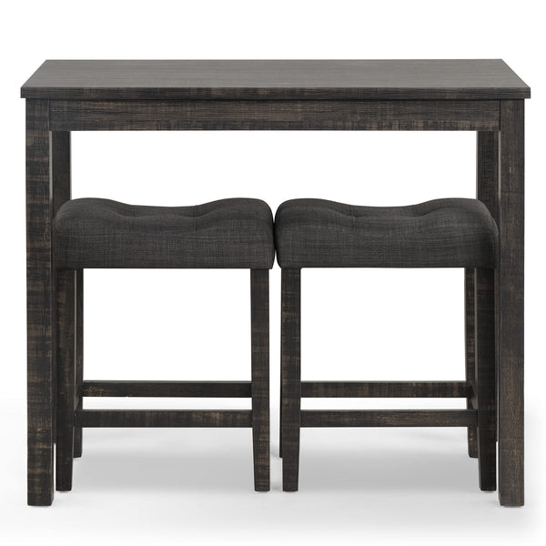3-Piece Counter Height Dining Set with Upholstered Stools