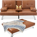 Convertible Futon Sofa Bed with Removable Armrests