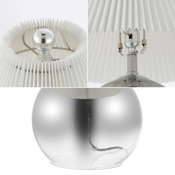 Mid-Century Globe Table Lamp – Smoke Gradient & Chrome