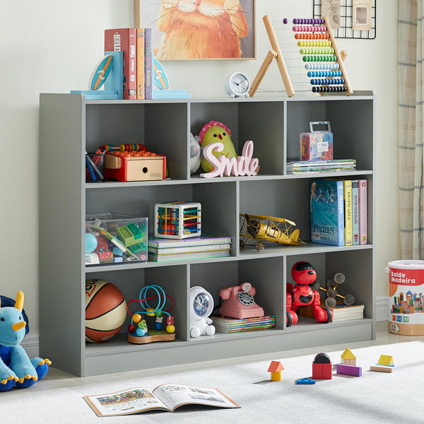 3-Tier 8-Section Bookshelf Storage Organizer