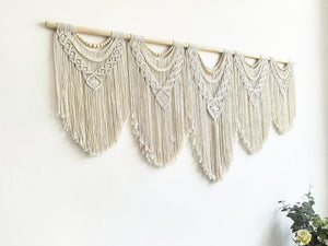 Extra Large Macrame Wall Hanging – 71"W x 32"H Boho Woven Tapestry