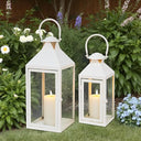 Vintage Metal Candle Lanterns Set of 2 – Indoor & Outdoor Hanging Lanterns