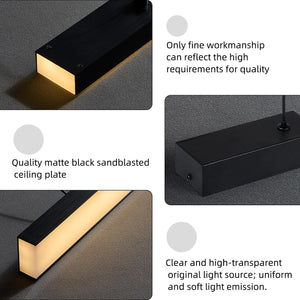 LED Linear Chandelier with Adjustable Color Temperature 3000K–6000K