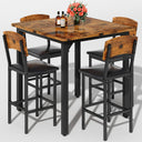 5-Piece Counter Height Dining Table Set with 4 Upholstered Bar Stools