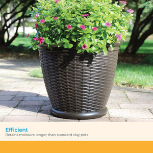 18-Inch Wicker Plastic Planter Pot – Set of 3