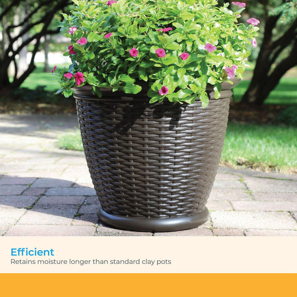 18-Inch Wicker Plastic Planter Pot – Set of 3