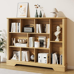 10-Cube Open Bookcase with Base – 3-Tier Storage Organizer