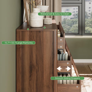 Walnut 3-Piece Bedroom Dresser Set