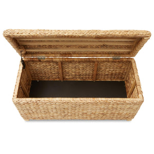 Water Hyacinth Storage Trunk with Curved Lid & Safety Hinge