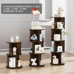 360° Rotating Bookshelf Tower