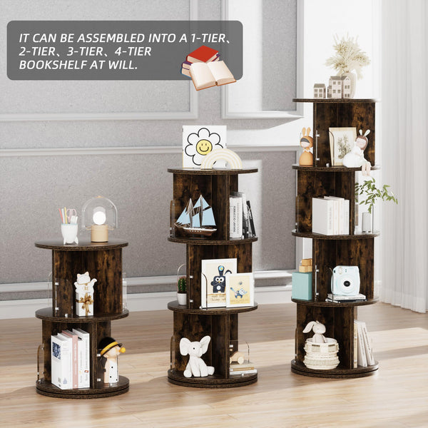 360° Rotating Bookshelf Tower