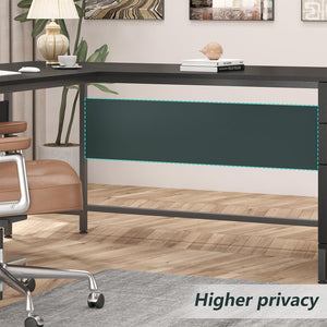 L-Shaped Corner Desk with 6 Drawers and File Cabinet