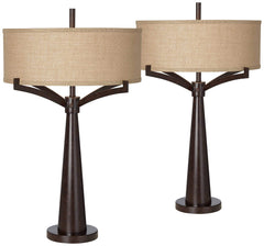 Industrial Bronze Table Lamps – Set of 2