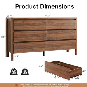 Walnut 3-Piece Bedroom Dresser Set