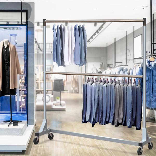 Z-Base Double Rod Garment Rack