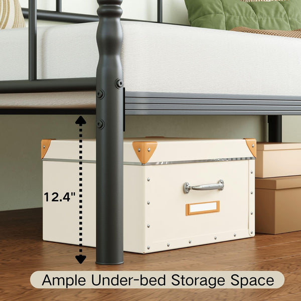 Twin Metal Daybed Frame with Steel Slats
