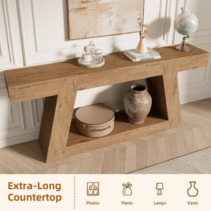78" 2-Tier Console Table with Shelf