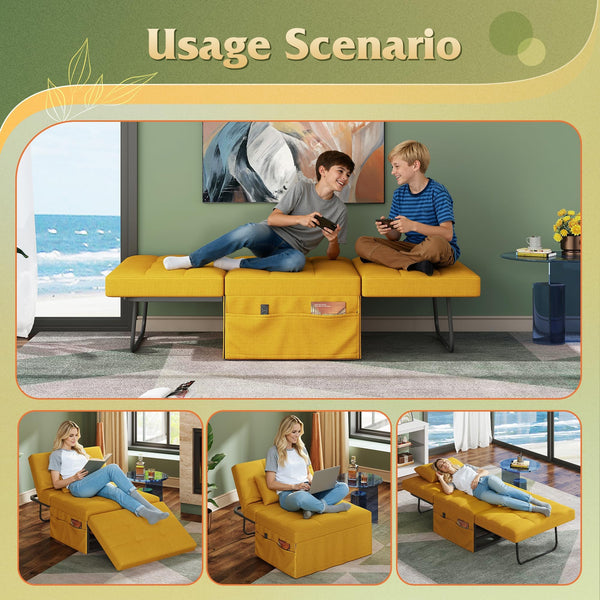 4-in-1 Convertible Folding Ottoman Sleeper Chair