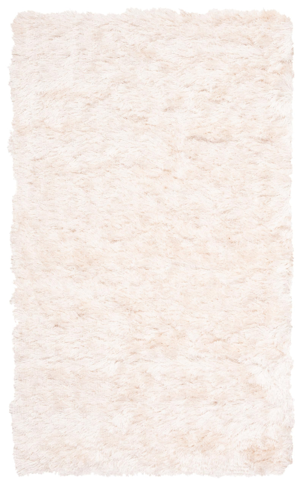 Ivory Handmade Shag Area Rug 3x5 – Soft Flowing Pile for Bedroom, Hallway & Entryway