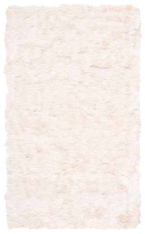 Ivory Handmade Shag Area Rug 3x5 – Soft Flowing Pile for Bedroom, Hallway & Entryway