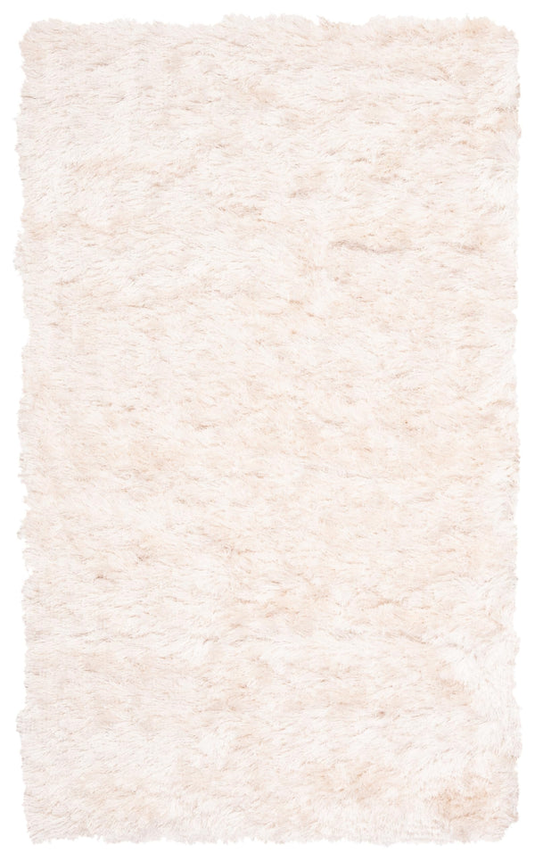 Ivory Handmade Shag Area Rug 3x5 – Soft Flowing Pile for Bedroom, Hallway & Entryway
