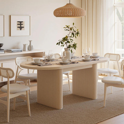 Oval Extendable Solid Wood Dining Table