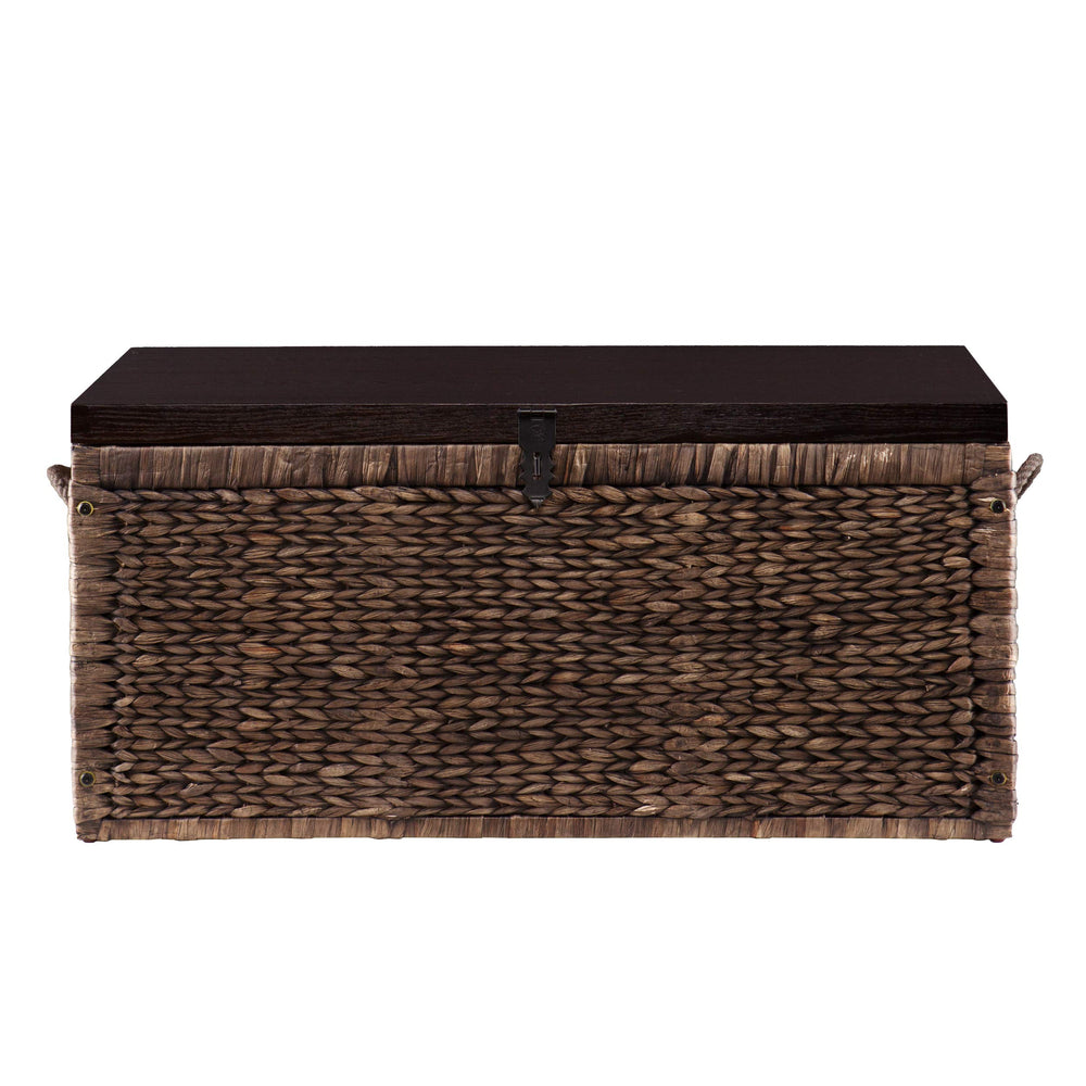 Water Hyacinth Storage Trunk with Espresso Lid