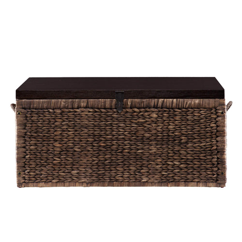 Water Hyacinth Storage Trunk with Espresso Lid