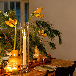 Clear Glass Hurricane Candle Holders Set of 16