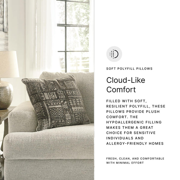 Contemporary Chenille Loveseat with Accent Pillows