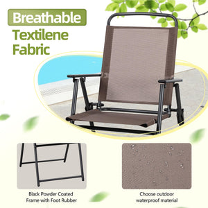 6-Piece Folding Patio Dining Set with Umbrella, Glass Table & 4 Chairs