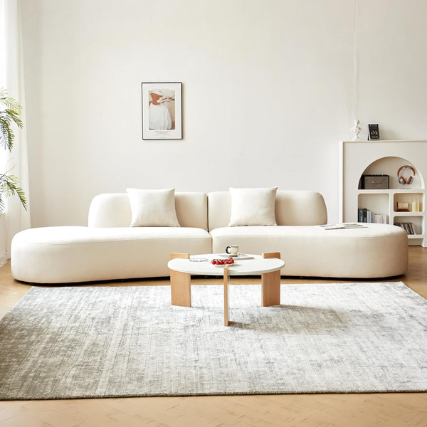 132" Curved Velvet Sofa – 6 Seater Half Moon Couch