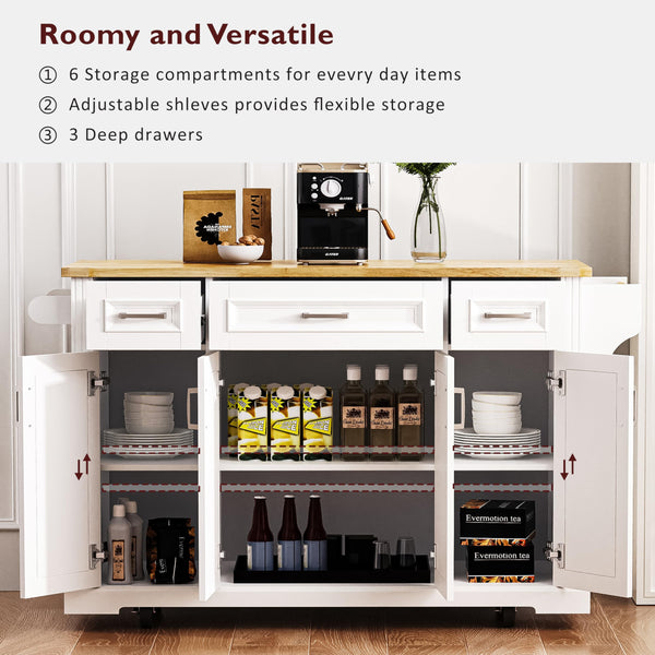 Kitchen Island with Storage & Drop Leaf