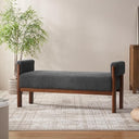 Upholstered End of Bed Bench with Arms & Solid Wood Frame